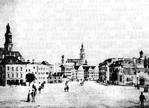 Piazza della città bassa intorno al 1870